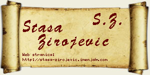 Staša Zirojević vizit kartica